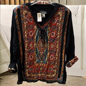 Ladies southwestern print shirt , very good used
